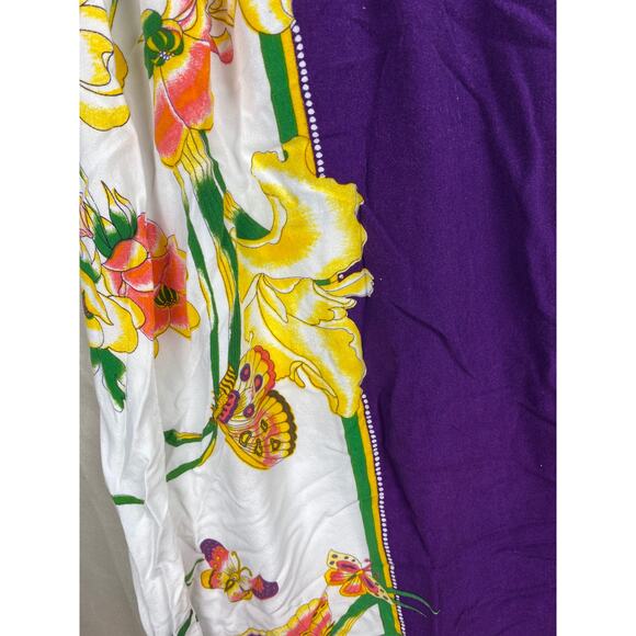 Woman’s Batik Kraton Mas Sleeveless Midi Dress sz OSFM Purple Floral Butterfly - Picture 5 of 10